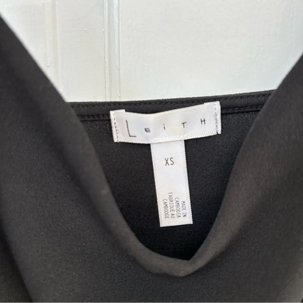 Leith Black Midi Cocktail Dress with Slit - XS - Picture 4 of 5